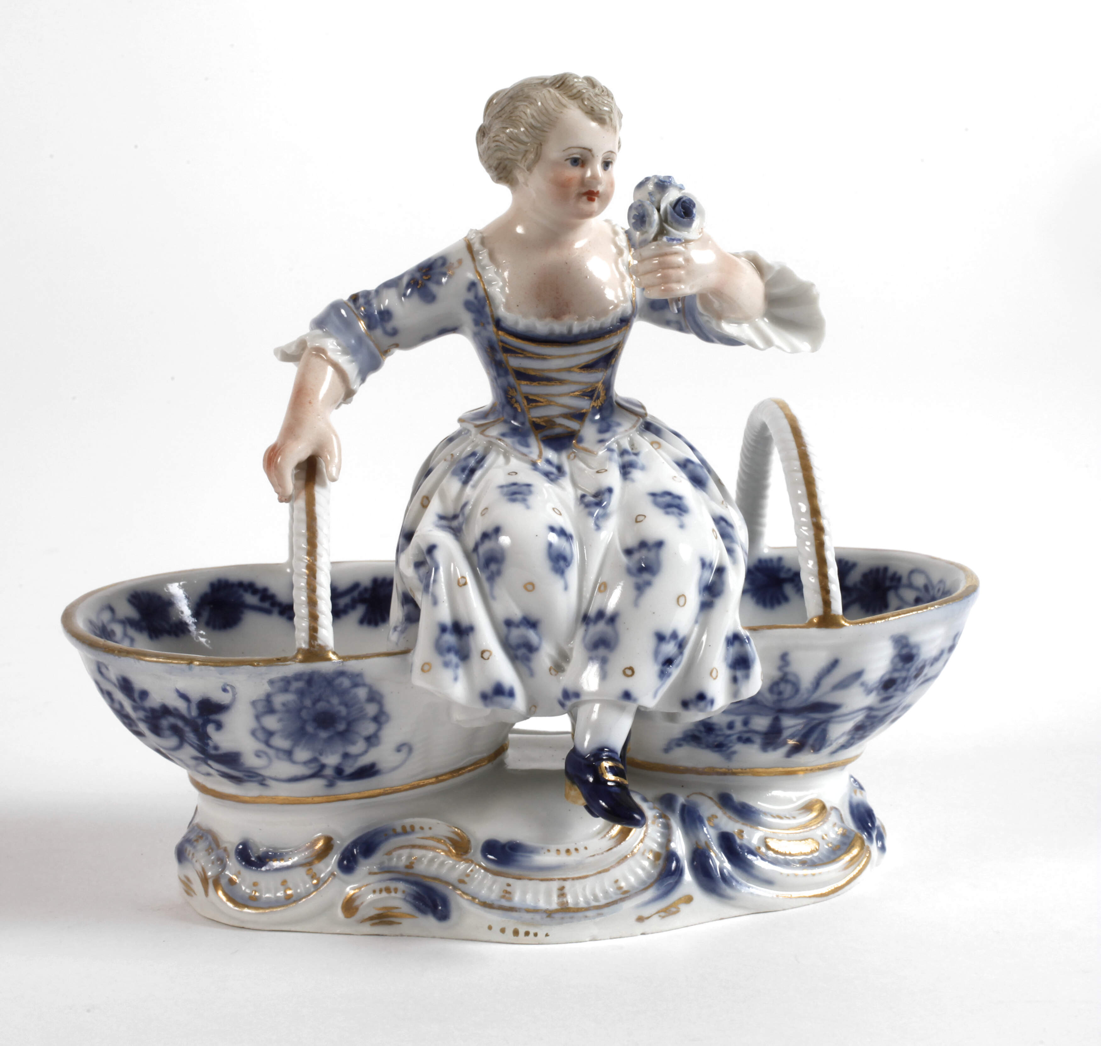 Meissen figürliche Saliere "Zwiebelmuster"