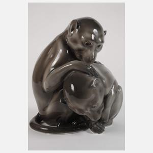 Pfeffer Gotha Affengruppe und Heubach Schimpanse