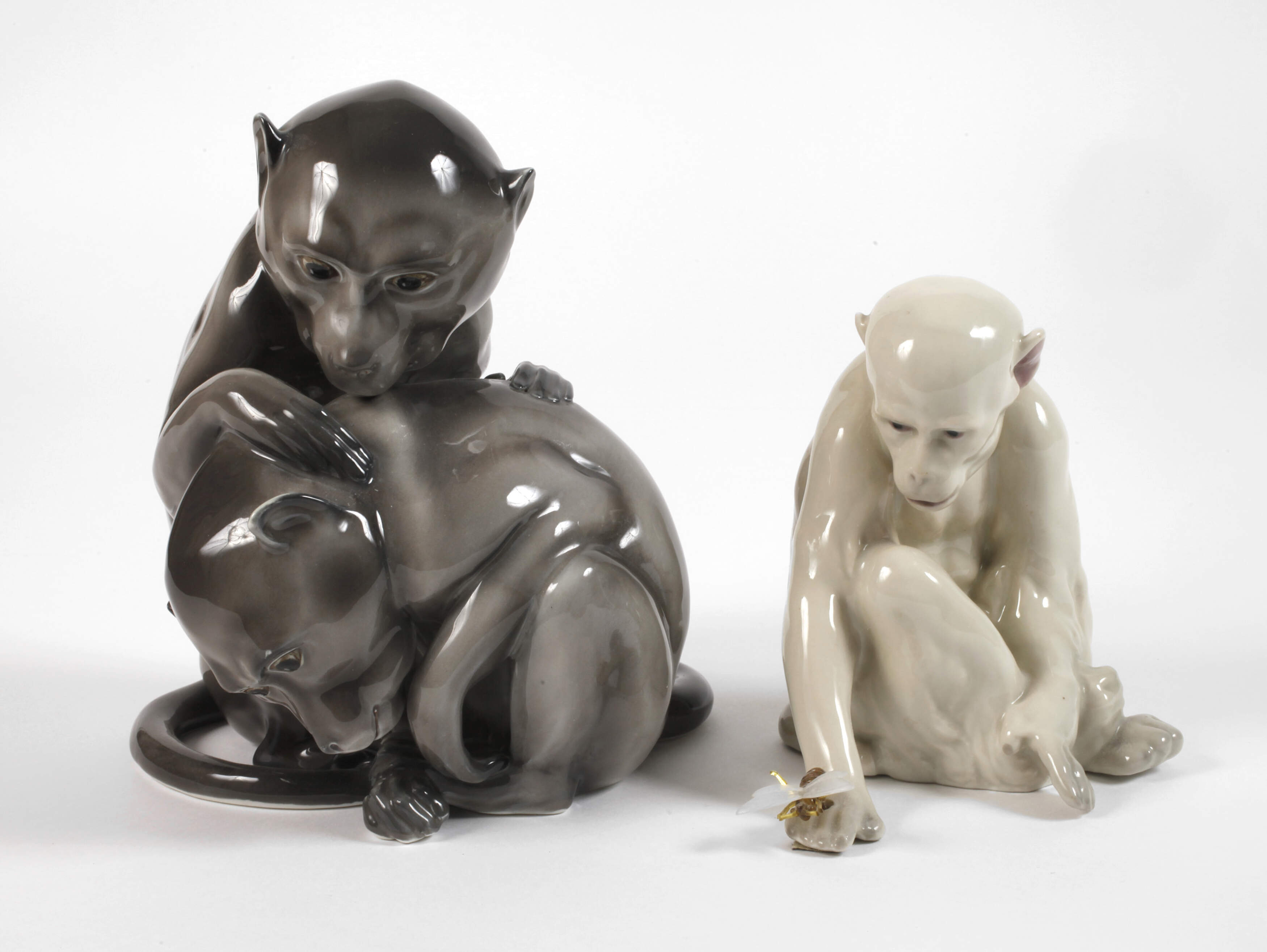 Pfeffer Gotha Affengruppe und Heubach Schimpanse