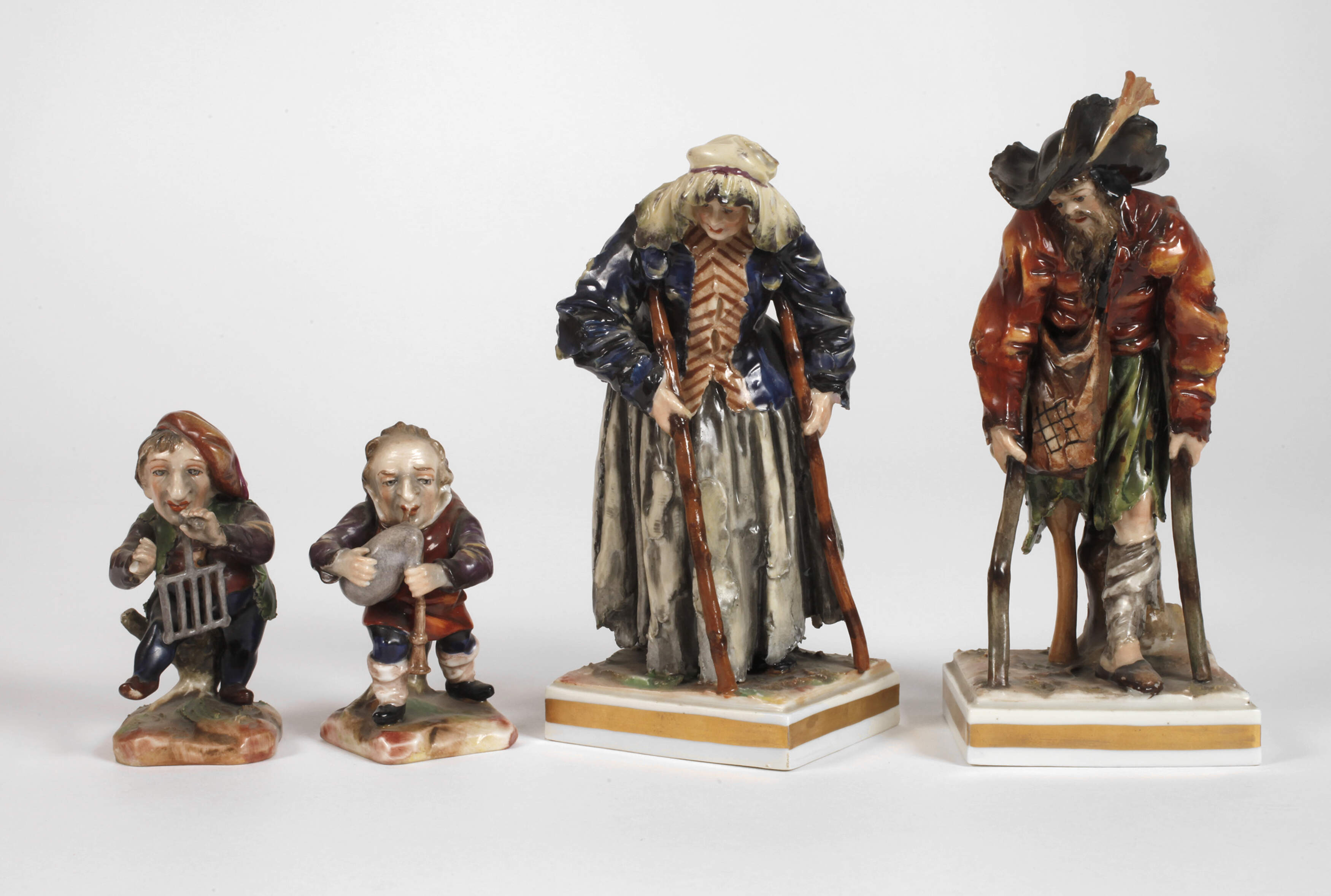 Volkstedt Konvolut Bettlerfiguren und Gnome