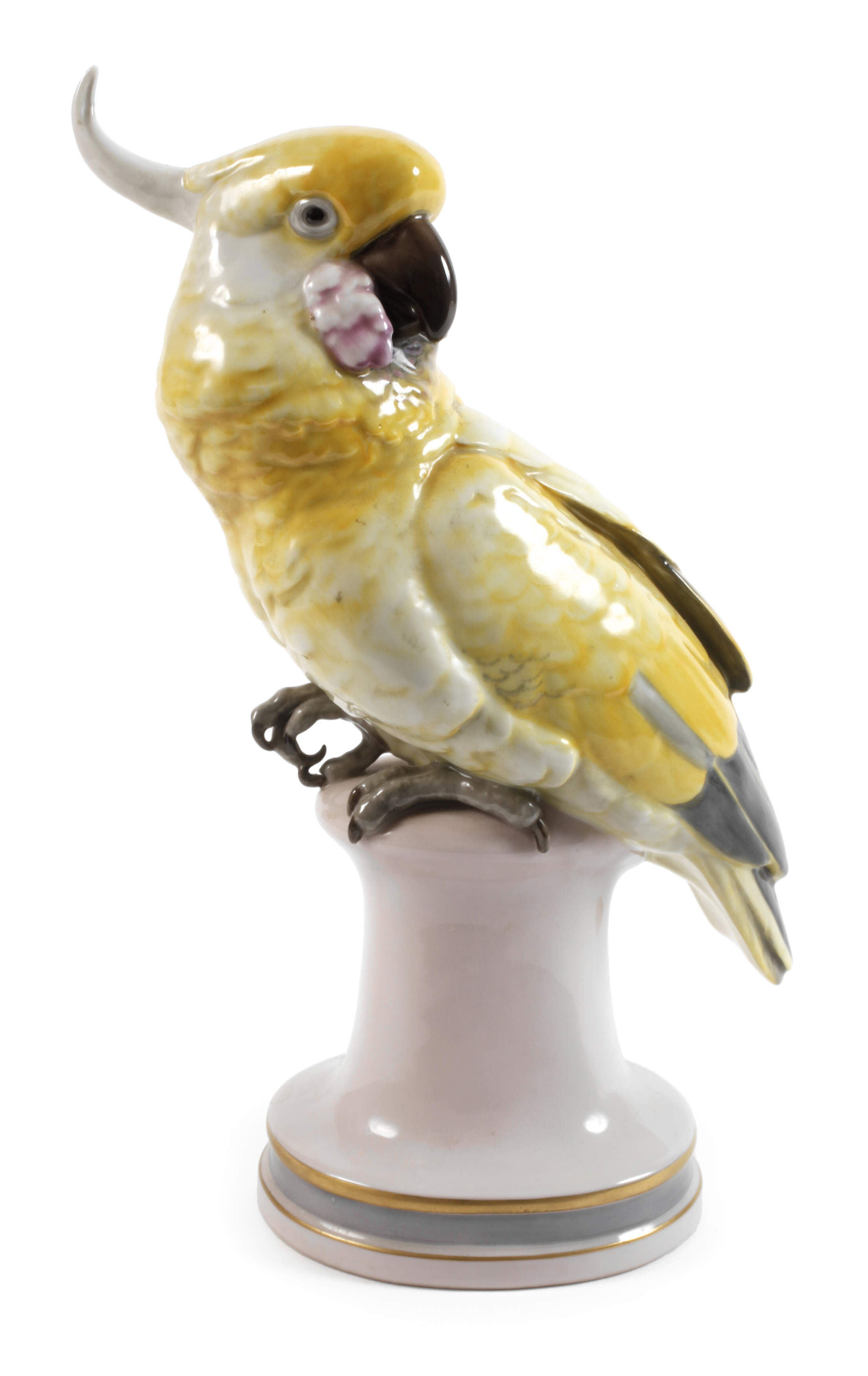 Karl Ens Volkstedt großer Kakadu auf Postament