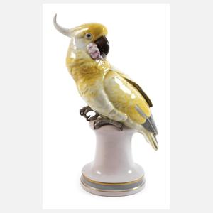 Karl Ens Volkstedt großer Kakadu auf Postament