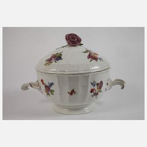 Alt-Wien runde Deckelterrine Blumenmalerei