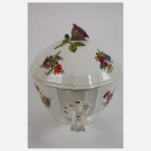 Alt-Wien runde Deckelterrine Blumenmalerei