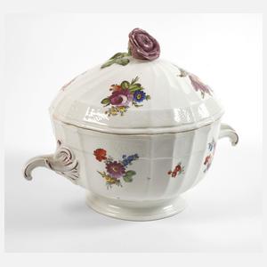 Alt-Wien runde Deckelterrine Blumenmalerei