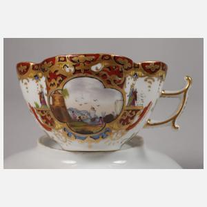 Prunkvolle Mokkatasse Kauffahrteiszene