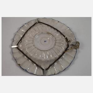 Vier Fayenceteller Blaumalerei