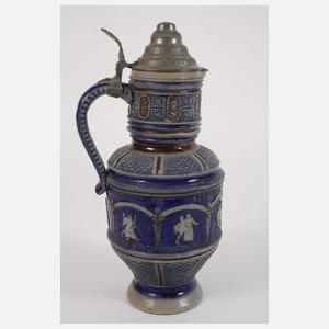 Vier Steinzeugkrüge Historismus