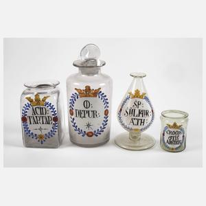 Vier barocke Apothekergefäße