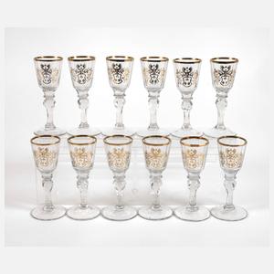 Zwölf barocke Likörgläser