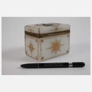 Biedermeier Zuckerdose Alabasterglas