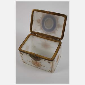 Biedermeier Zuckerdose Alabasterglas