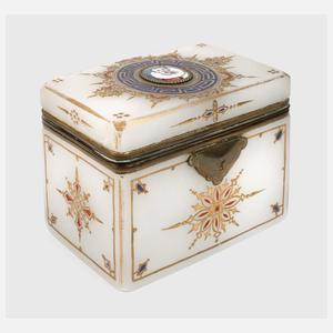 Biedermeier Zuckerdose Alabasterglas