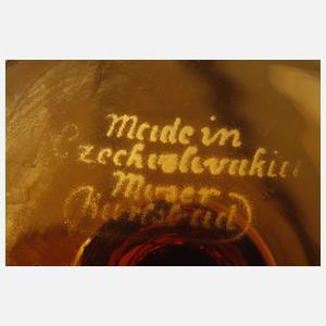 Moser Karlsbad zwei Gläser und eine Vase