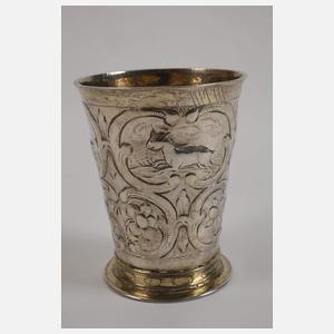 Danziger Silberbecher mit Jagdmotiv