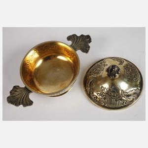 Kleine Augsburger Vermeil Deckelschüssel