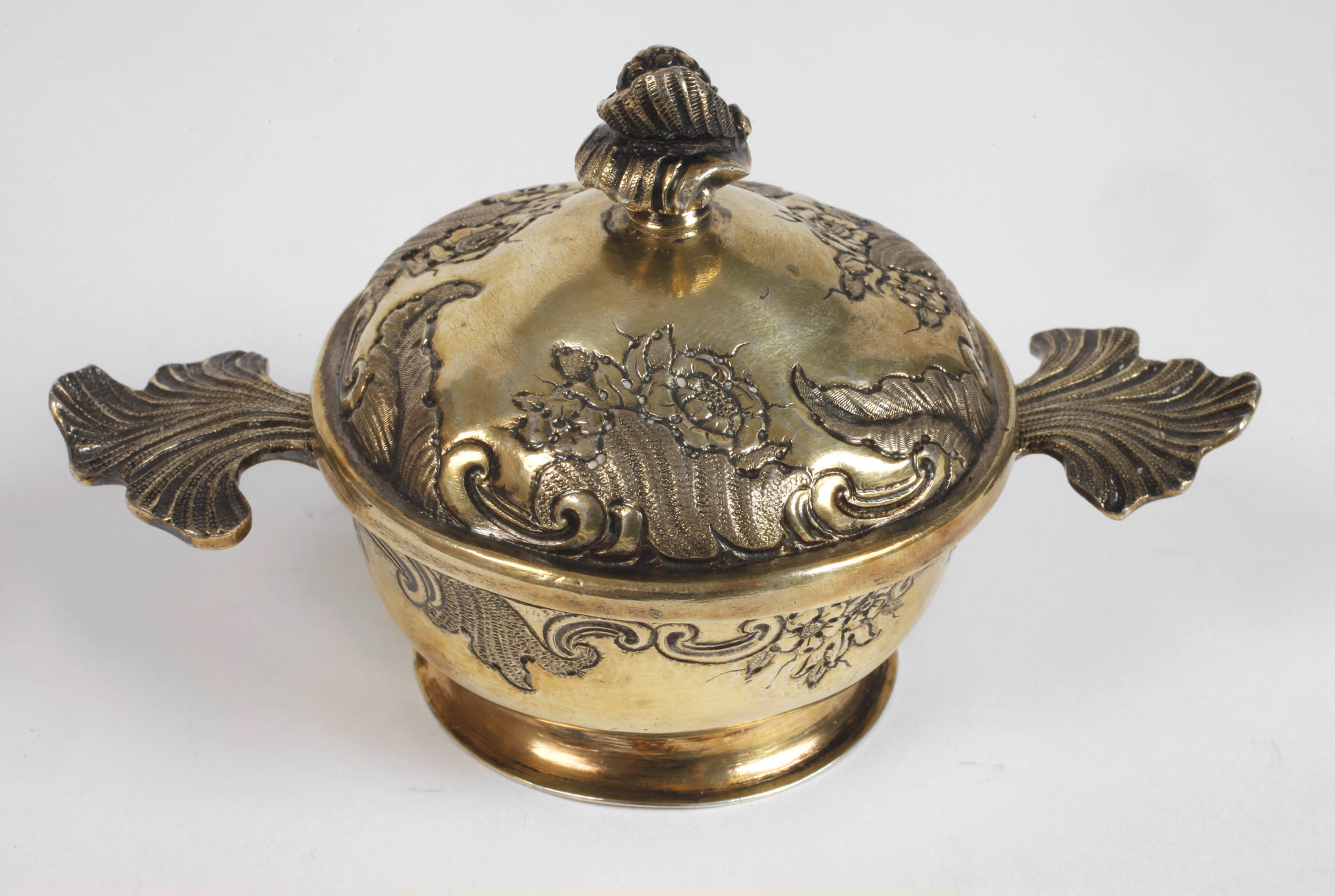 Kleine Augsburger Vermeil Deckelschüssel