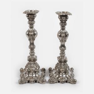 Zwei Kerzenleuchter Silber