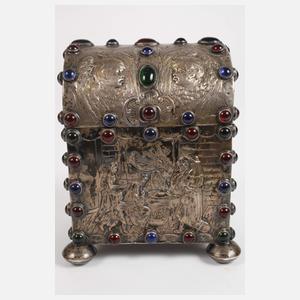 Silberdose in Truhenform