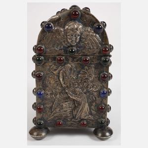 Silberdose in Truhenform