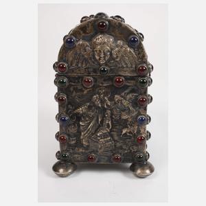 Silberdose in Truhenform