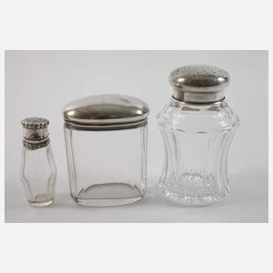 Konvolut Tischzubehör mit Silbermontur