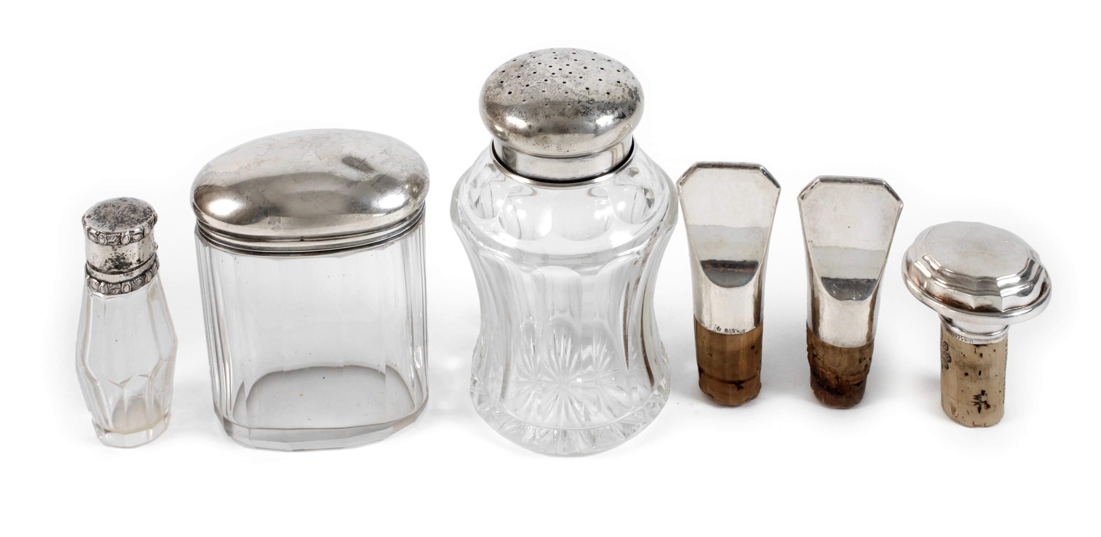 Konvolut Tischzubehör mit Silbermontur