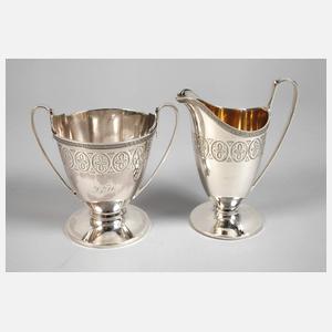 Silber Zucker-/Sahneset