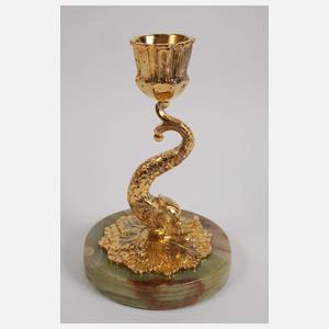 Paar Silberleuchter Delfin im Barockstil