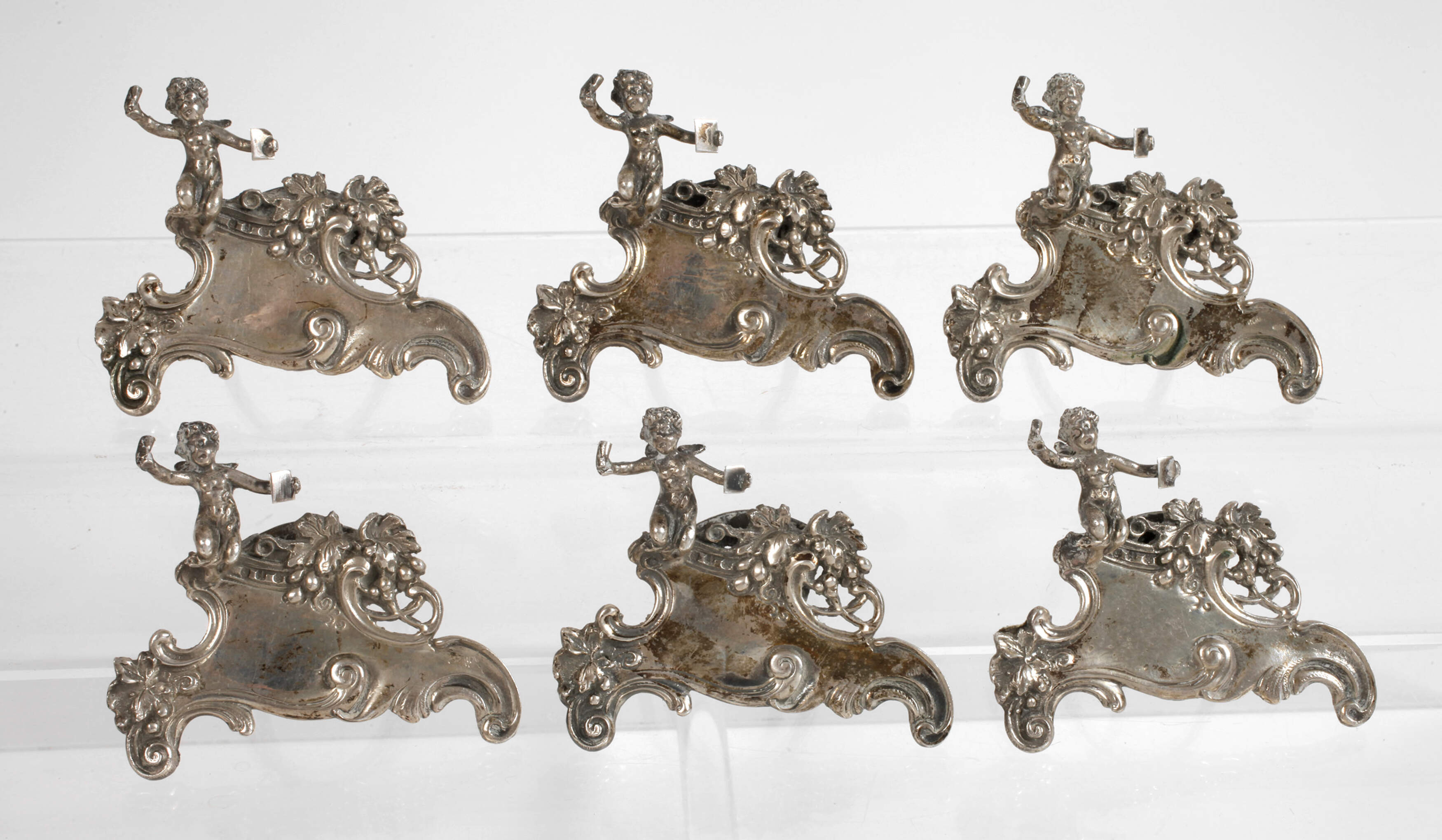 Silber sechs Menükartenhalter