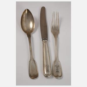 Großes Silberbesteck "Augsburger Faden"