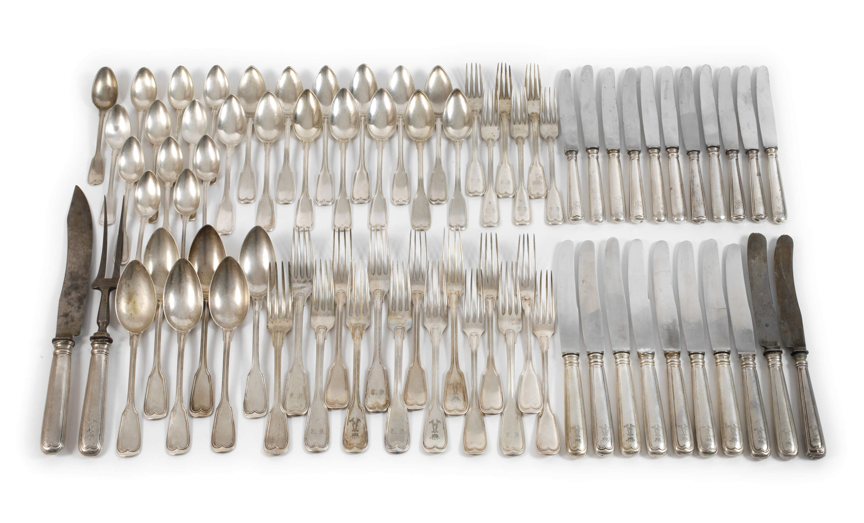 Großes Silberbesteck "Augsburger Faden"