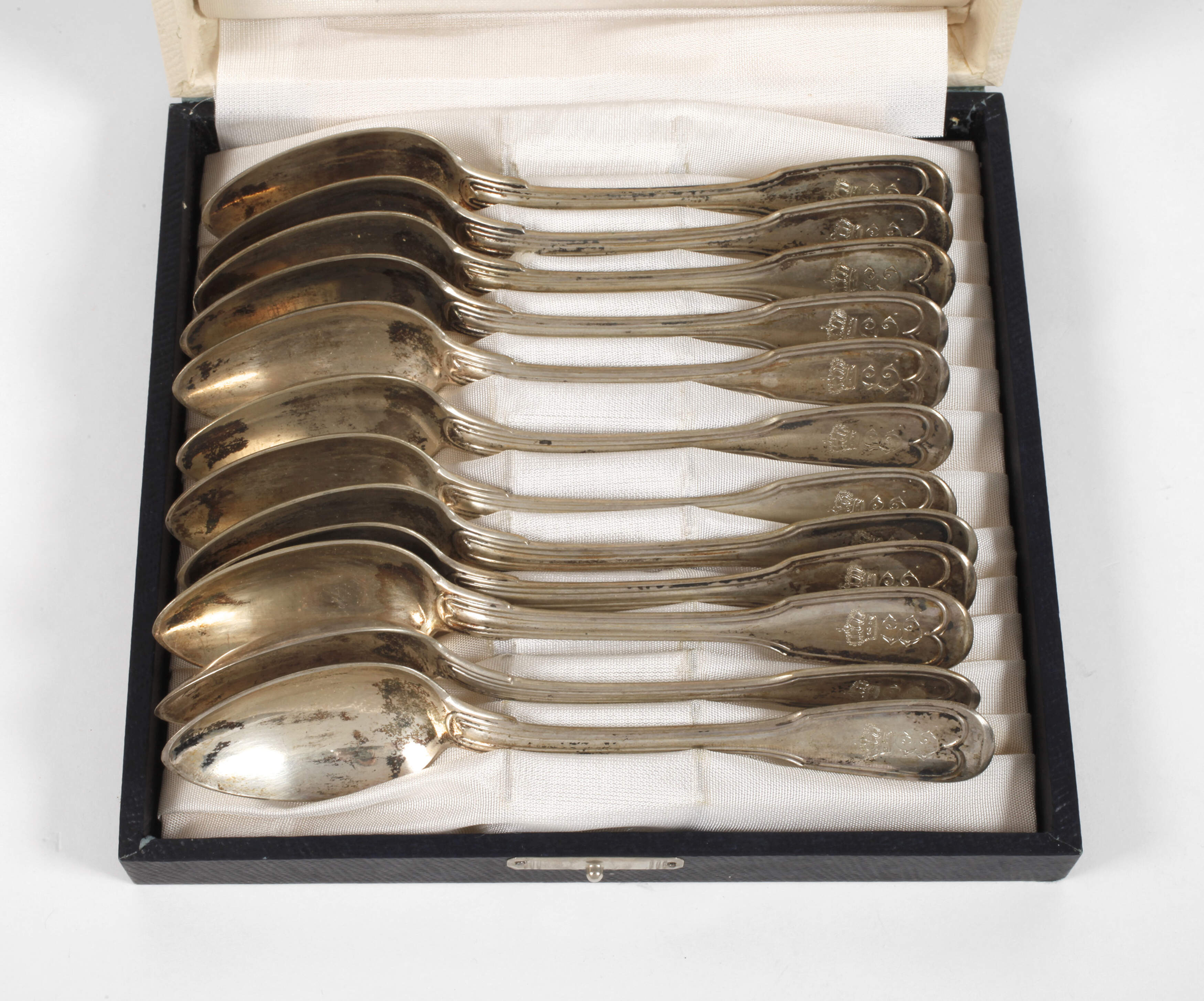 Silber zwölf Kaffeelöffel aus Adelsbesitz