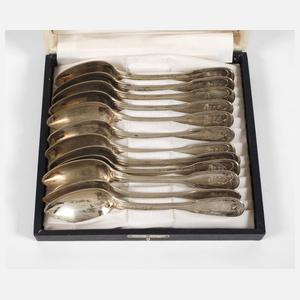 Silber zwölf Kaffeelöffel aus Adelsbesitz