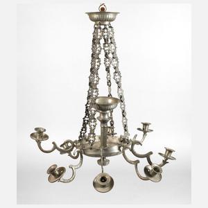 Vogtländischer Deckenleuchter Zinn