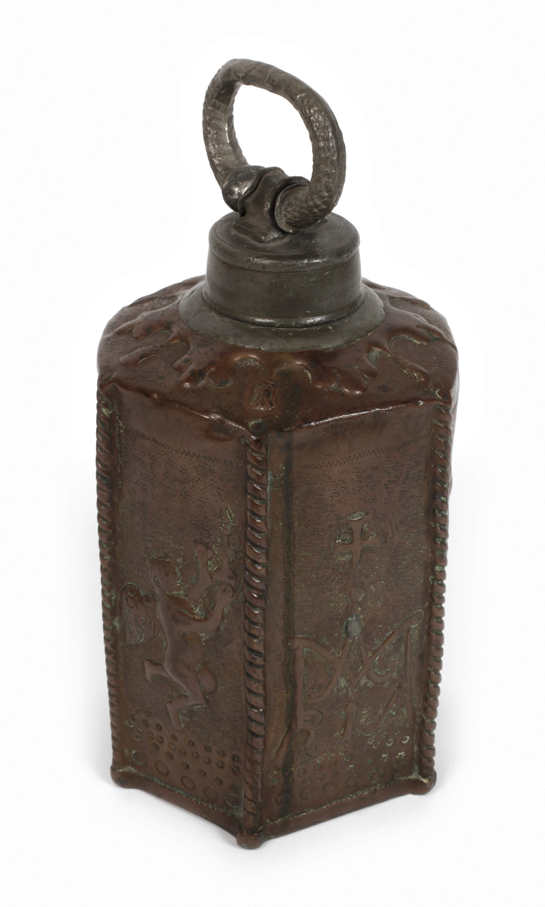 Frühbarocke Schraubflasche Kupfer