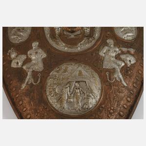 Großes Reliefschild Eisenguss