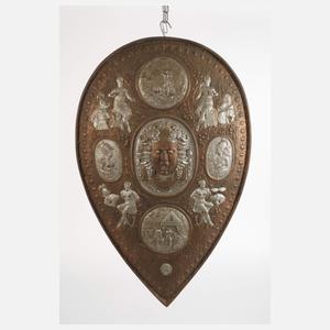 Großes Reliefschild Eisenguss