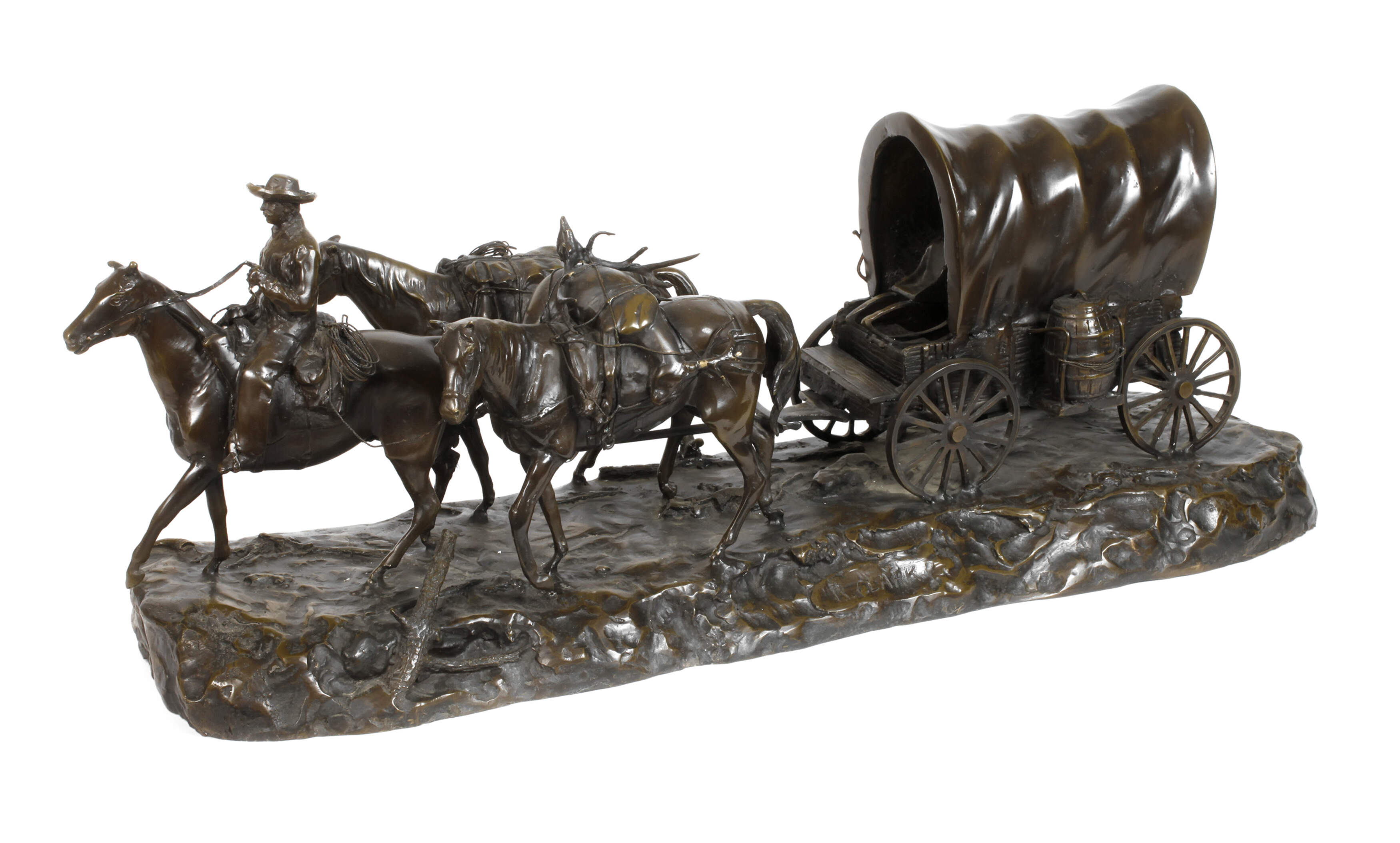 R. Clark, Chuck Wagon mit Reiter und Pferden