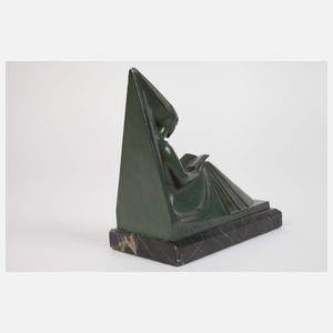 Max le Verrier, Paar Buchstützen Art déco