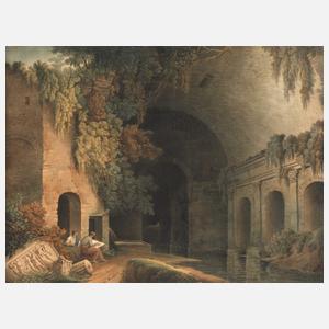 Francis Jukes, Die Egeria-Grotte bei Rom