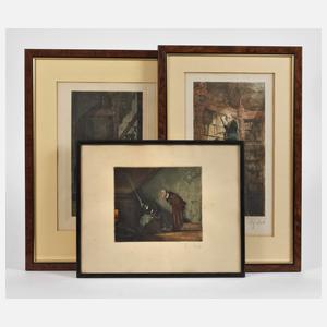 Robert Jakob Bock, Drei Radierungen nach Spitzweg