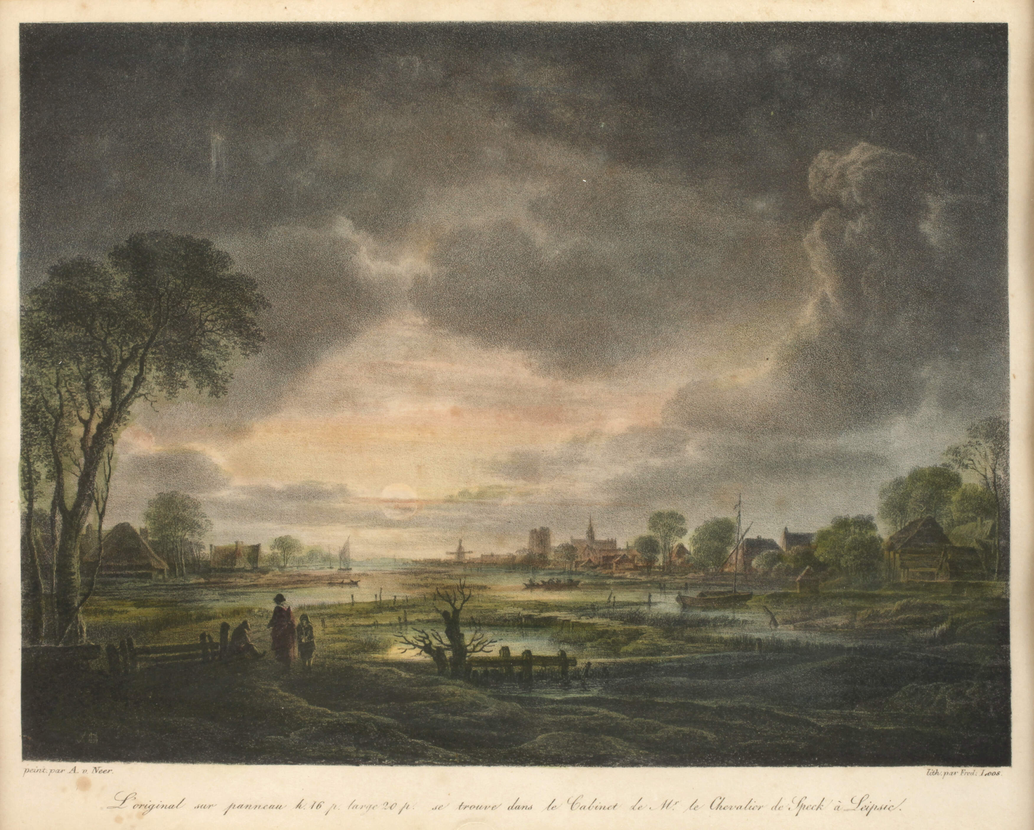 Friedrich Loos, Landschaft im Mondenschein