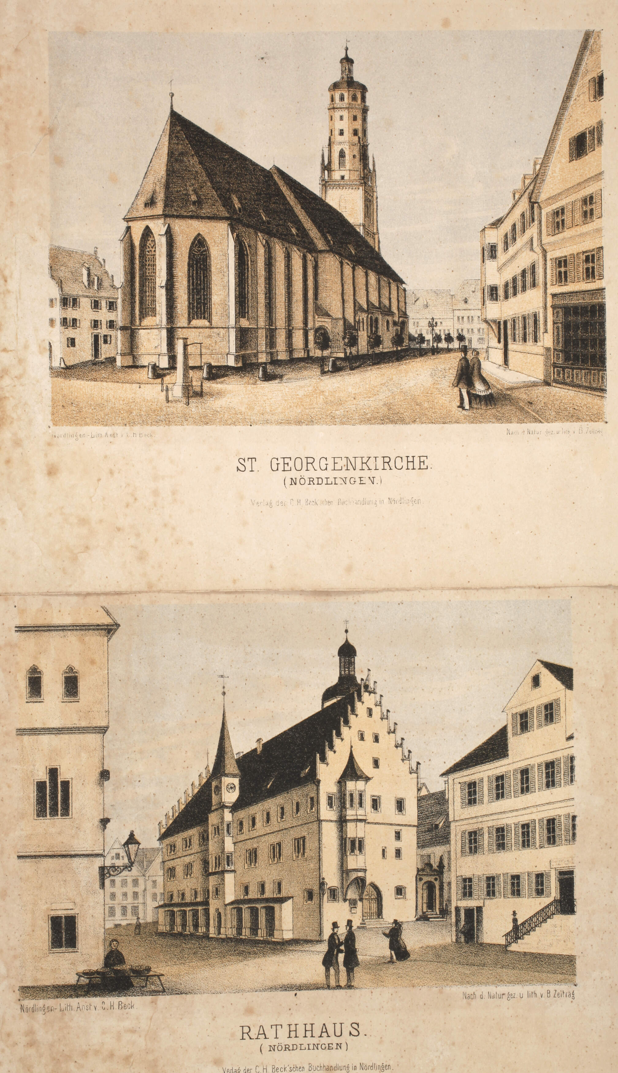 Paar seltene Ansichten von Nördlingen