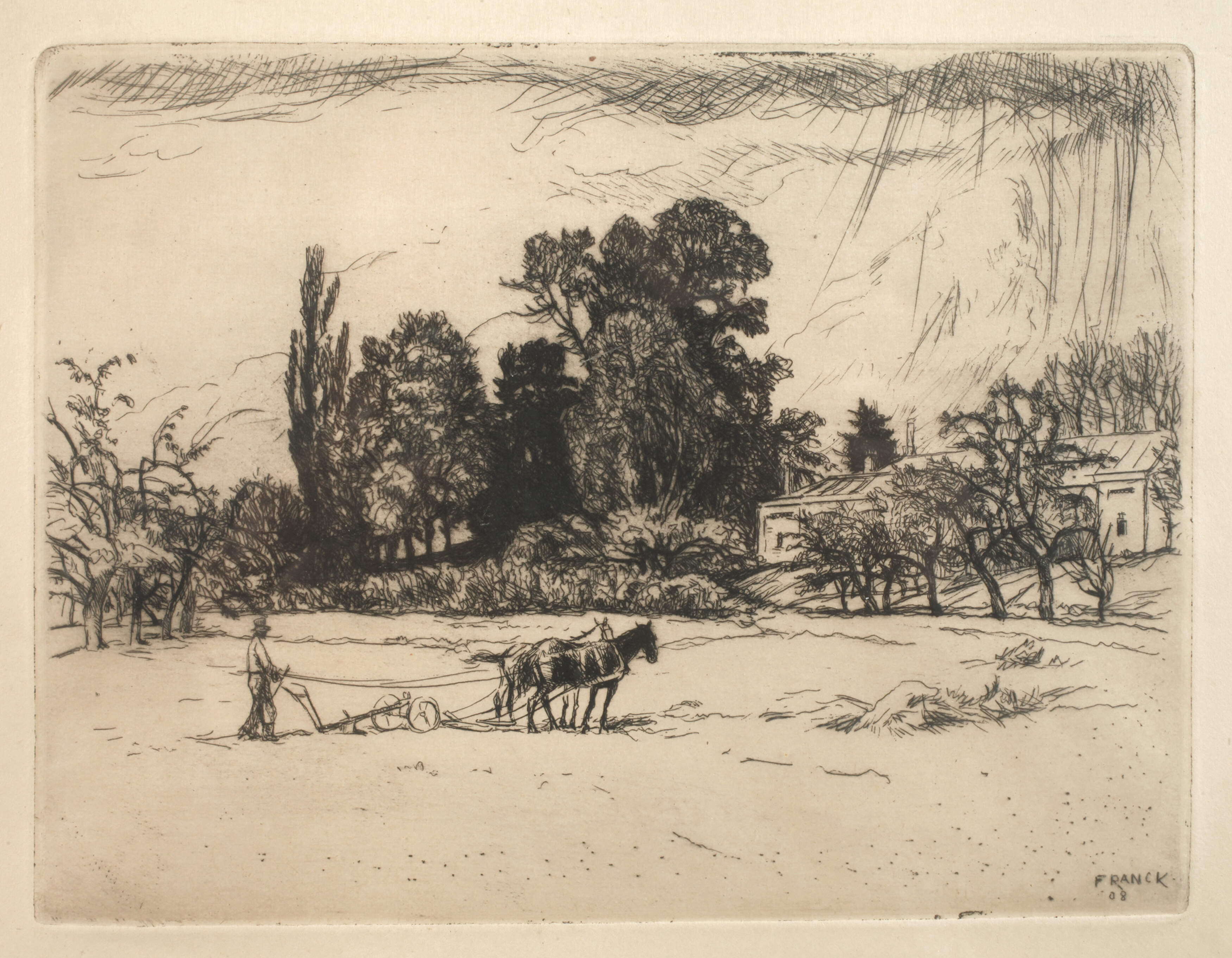 Philipp Franck, Bauer beim Pflügen