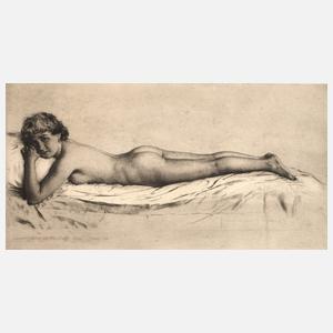 Karl Stauffer-Bern, Liegender weiblicher Akt