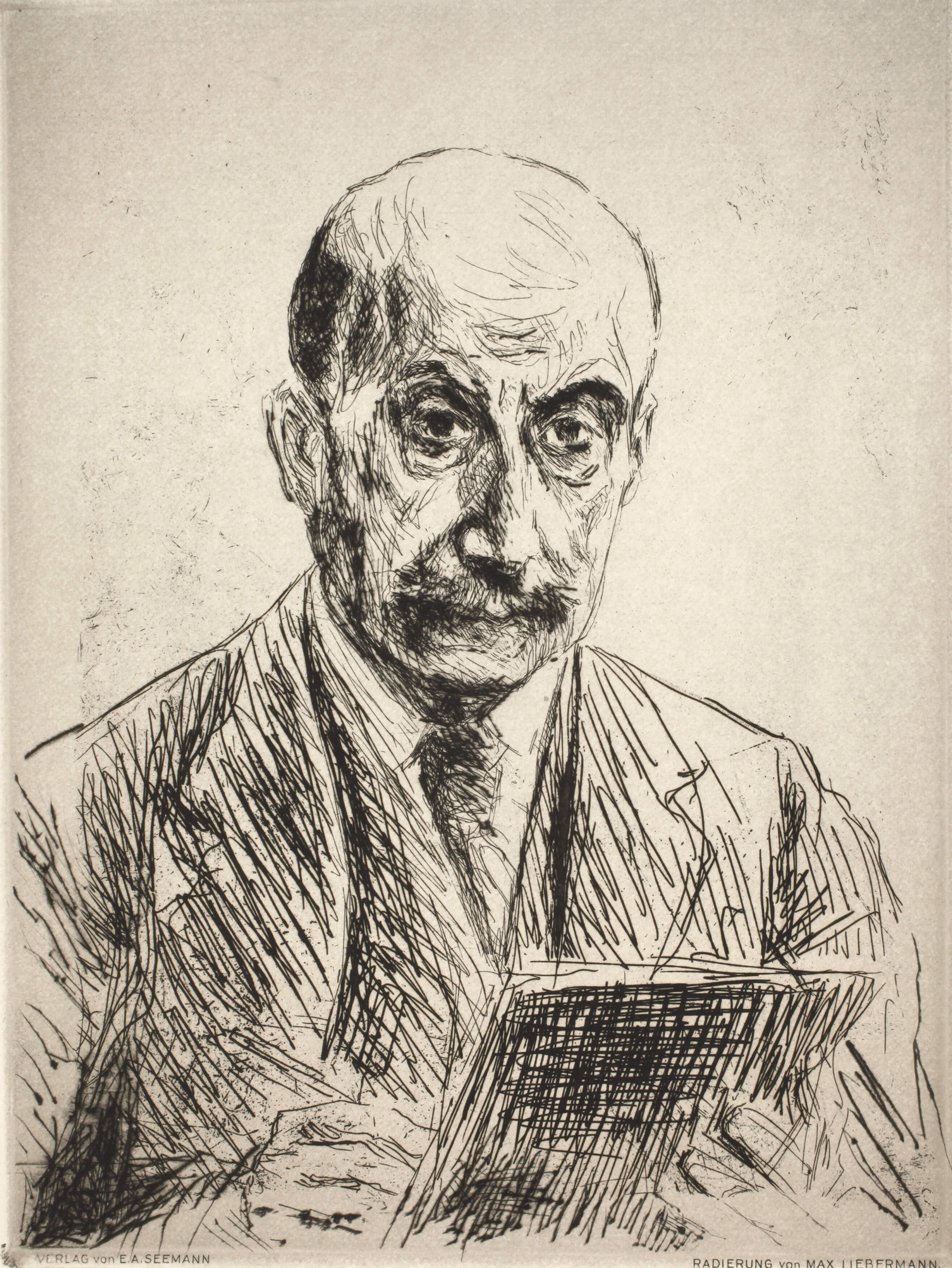 Max Liebermann, Selbstbildnis zeichnend