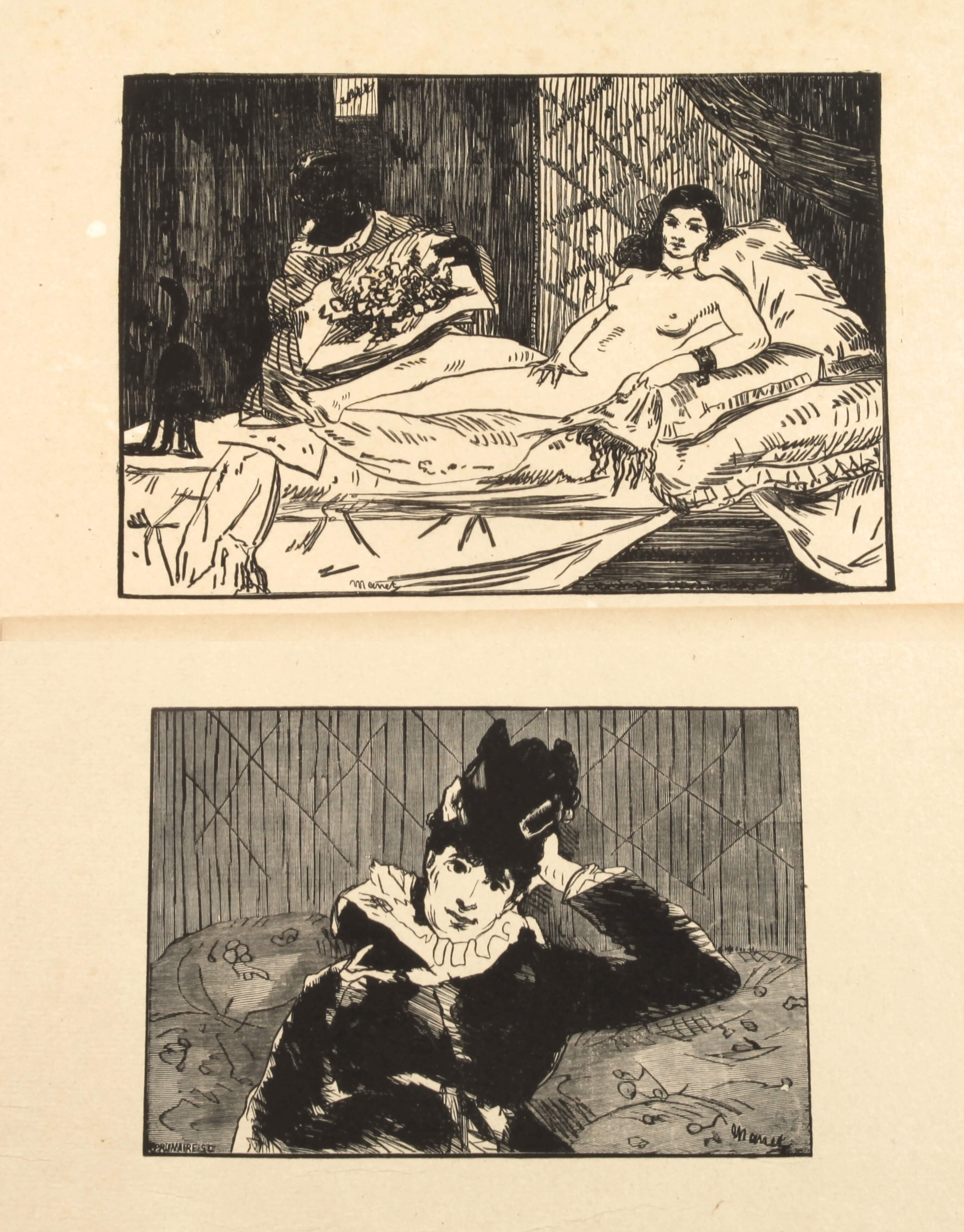 nach Edouard Manet, Paar Holzschnitte