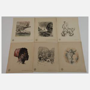 Großes Konvolut Graphiken aus "Krieg und Kunst"