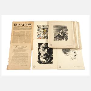 Großes Konvolut Graphiken aus "Krieg und Kunst"